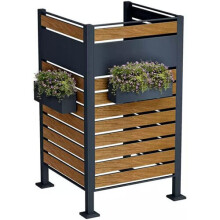 (Basic Unit) Wheelie Bin Cover Wood Effect Slats