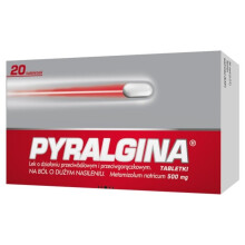 Pyralgina 500 mg, 20 tablets