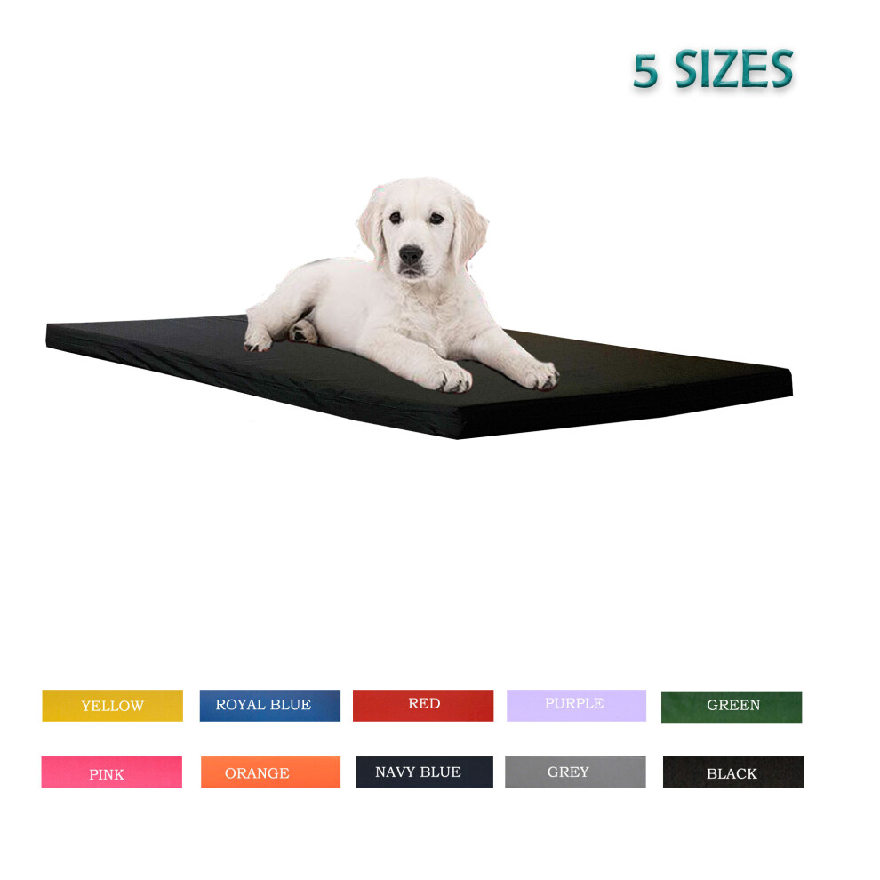 (Black, Large [90x60x5]) Dog Bed Cage Crate Mats Cat Bed Mattress Water Resistant 5cm thick