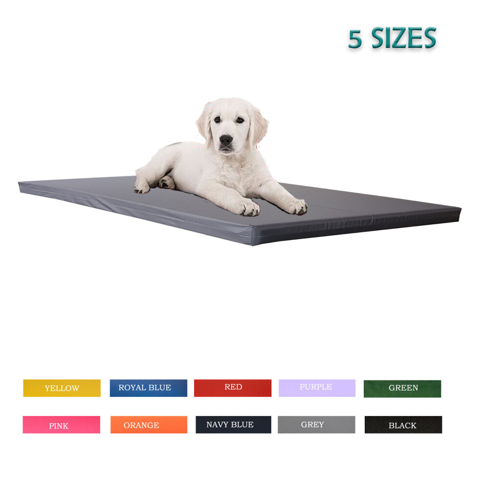 (Grey, X-Large [105x70x5]) Dog Bed Cage Crate Mats Cat Bed Mattress Water Resistant 5cm thick