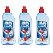 Duzzit 3 x 375ml Dishwasher Rinse Aid - Prevents Water Marks, Delivers Brilliant Shine & Faster Drying for Glasses & Dishes