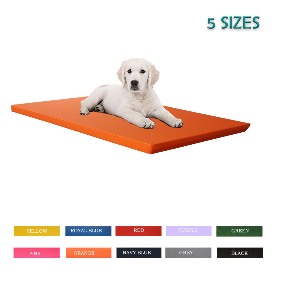 (Orange, Large [90x60x5]) Dog Bed Cage Crate Mats Cat Bed Mattress Water Resistant 5cm thick