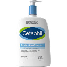 Cetaphil Gentle Skin Cleanser, 1L, Face & Body Wash, For Normal To Dry Sensitive Skin, With Niacinamide & Glycerin,