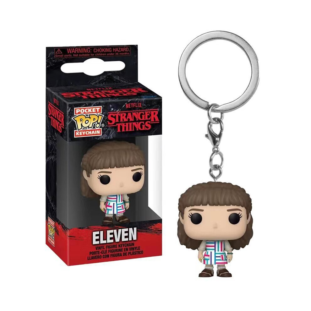 (New Eleven Keychain) funkoPOP Stranger Things Steve Dustin Figure Figurine