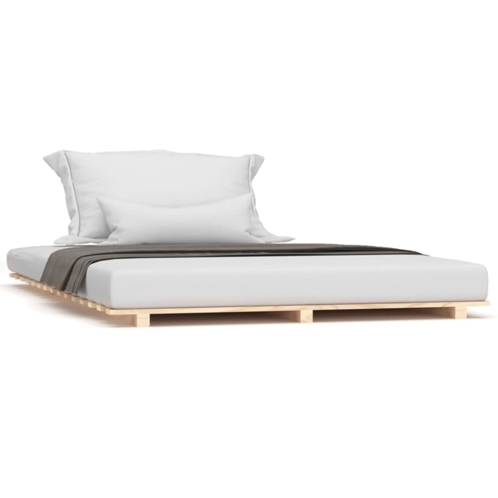Vidaxl (, 135 X 190 Cm) Bed Frame Bedroom Bedstead Bed Base Mattress Foundation Solid Wood Pine Brown