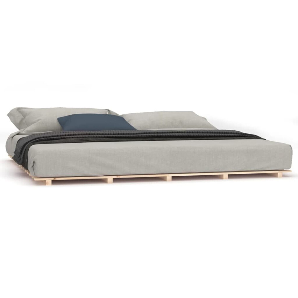 Vidaxl (Brown, 180 X 200 Cm) Bed Frame Bedroom Bedstead Bed Base Mattress Foundation Solid Wood Pine