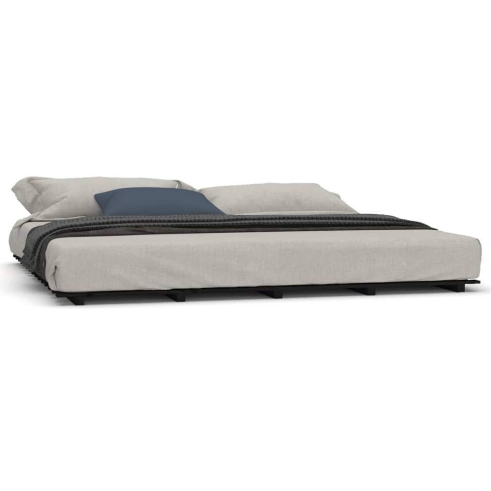 Vidaxl (Black, 200 X 200 Cm) Bed Frame Bedroom Bedstead Bed Base Mattress Foundation Solid Wood Pine