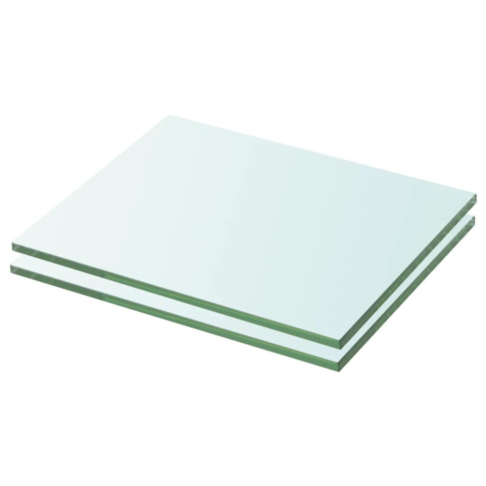 Vidaxl 2X Shelves Panel Glass Clear 20X20cm Sheet Plate Display Room Ledges