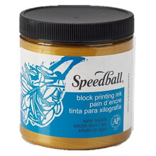 Speedball wasserlösliche Blockdruckfarbe 8-Unzen-Glas Gold