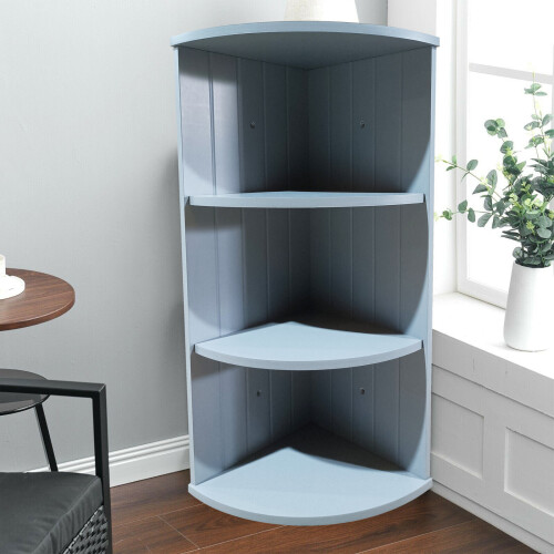 Grey 3 Tier Bathroom Corner Shelves Floating Wall Shelf Storage Stand ...