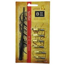 Set mit Beschriftungsstiften der Speedball B-Serie 1 Stifthalter mit 6 Spitzen