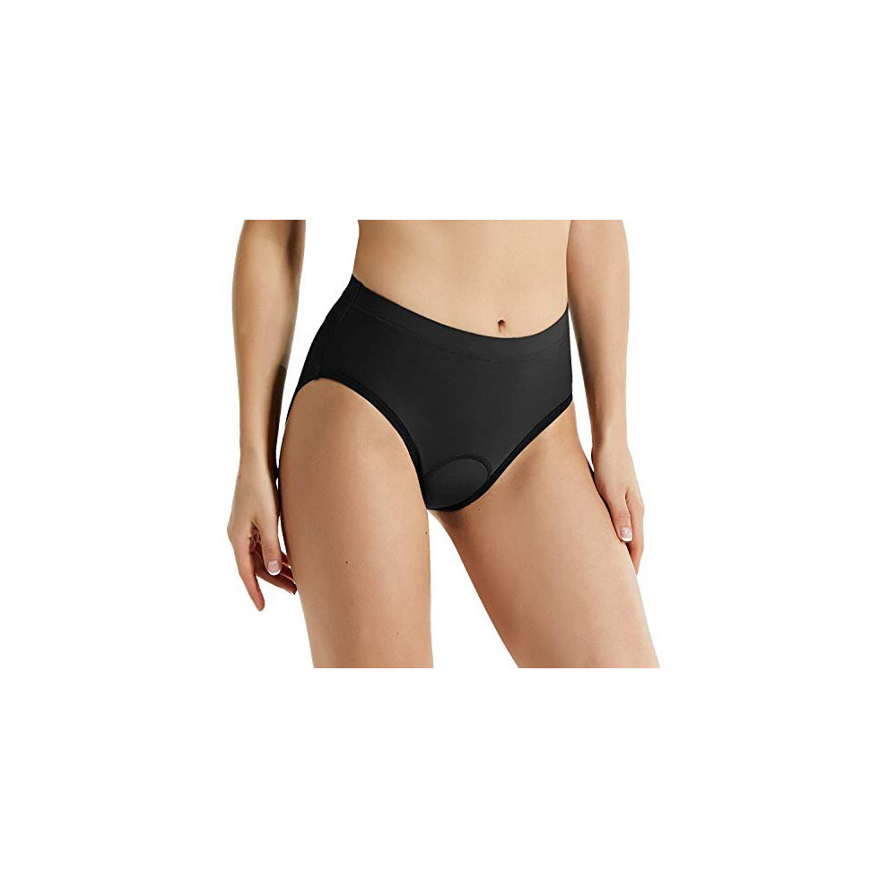 BALEAF Womens Padded Bike Underwear Cycling Clothing Biking Shorts Bicycle Gear Briefs Spin Undershorts Black Size L