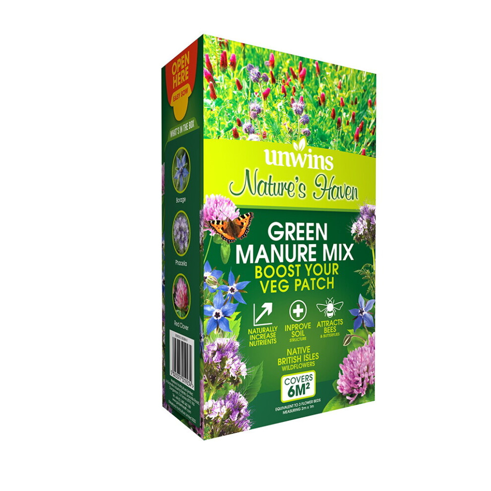 Unwins Nature's Haven Manure Mix British Isles Garden Wildflower Seeds Green