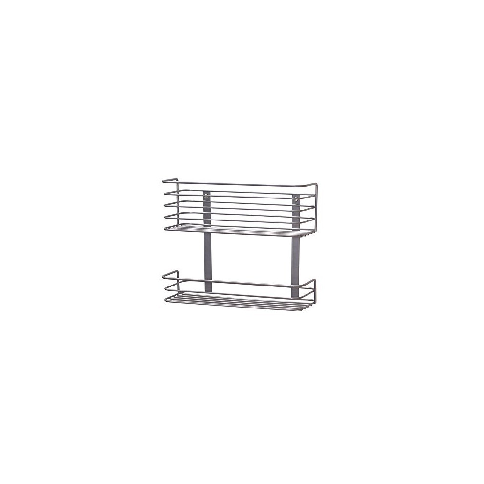 Household Essentials 1228-1 Double Basket Door Mount Cabinet Organizer | Mounts to Solid Cabinet Doors or Wall