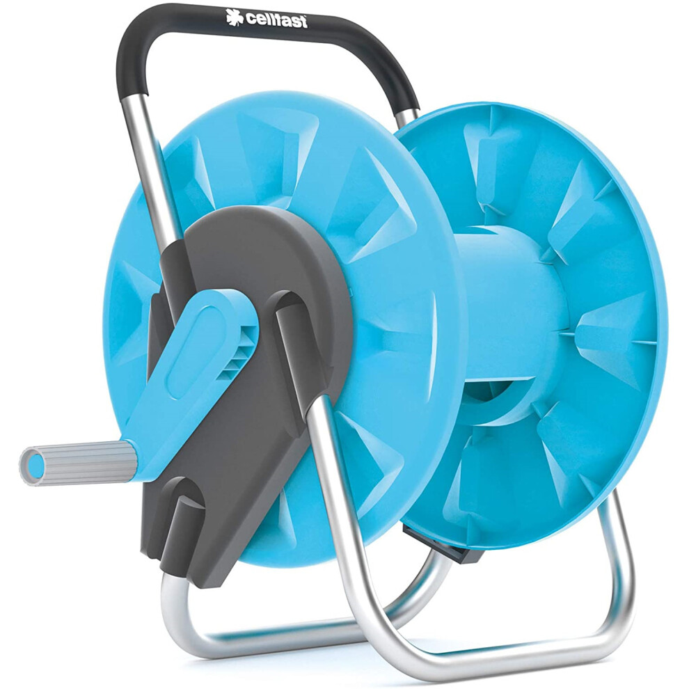 Garden Hose Reel 1/2" 45m Light Aluminium Construction Free Standing Cellfast