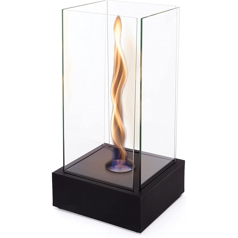 Bio Ethanol Burner Tornado Black Fireplace Glass Burner Fire Bioethanol Large