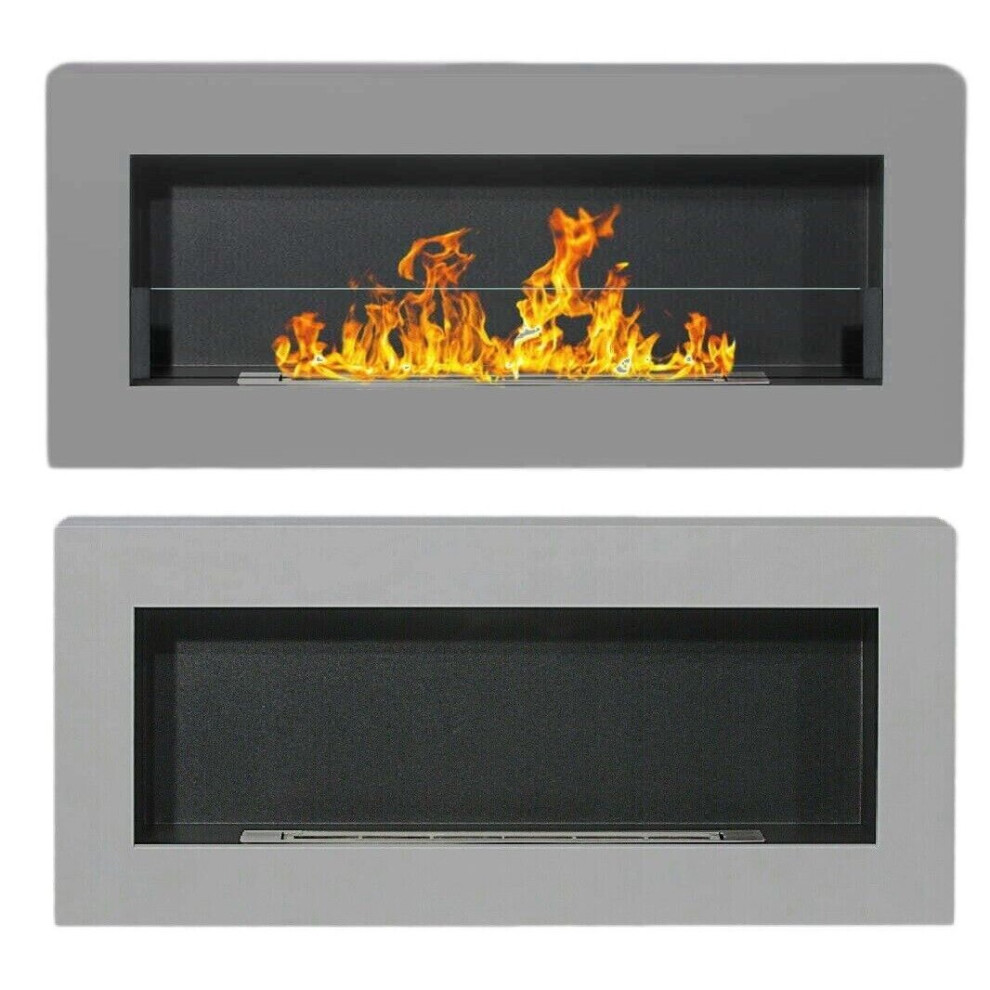 (Fireplace without glass) Bio Ethanol Bioethanol Fireplace B2C BOX 900 x 400 Grey Eco Product Bioethanol