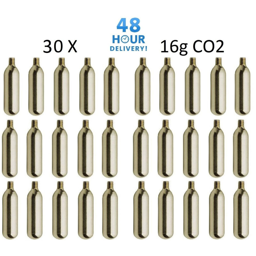 30 x 16g Threaded CO2 Cartridge Canister Capsule Bike Tyre Inflator Pump Gas Co2