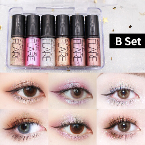 (B SET) Metallic Eye Makeup Shimmer Eyeshadow Liquid