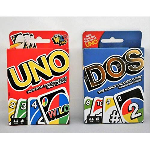 UNO Mattel Uno Card Game Bundled with Dos Card Game, Multicolor