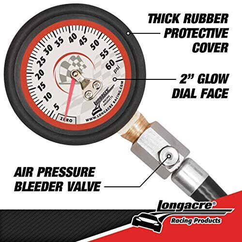 Longacre 52-52004 0-60 PSI Tyrtrykm?ler 2 tommer 1