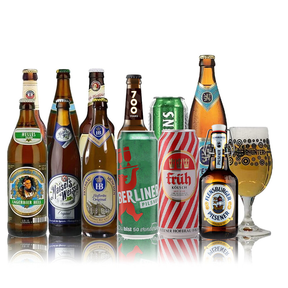 German Breweries Craft Beer Mixed Case with Beerhunter Glass (12 Pack)