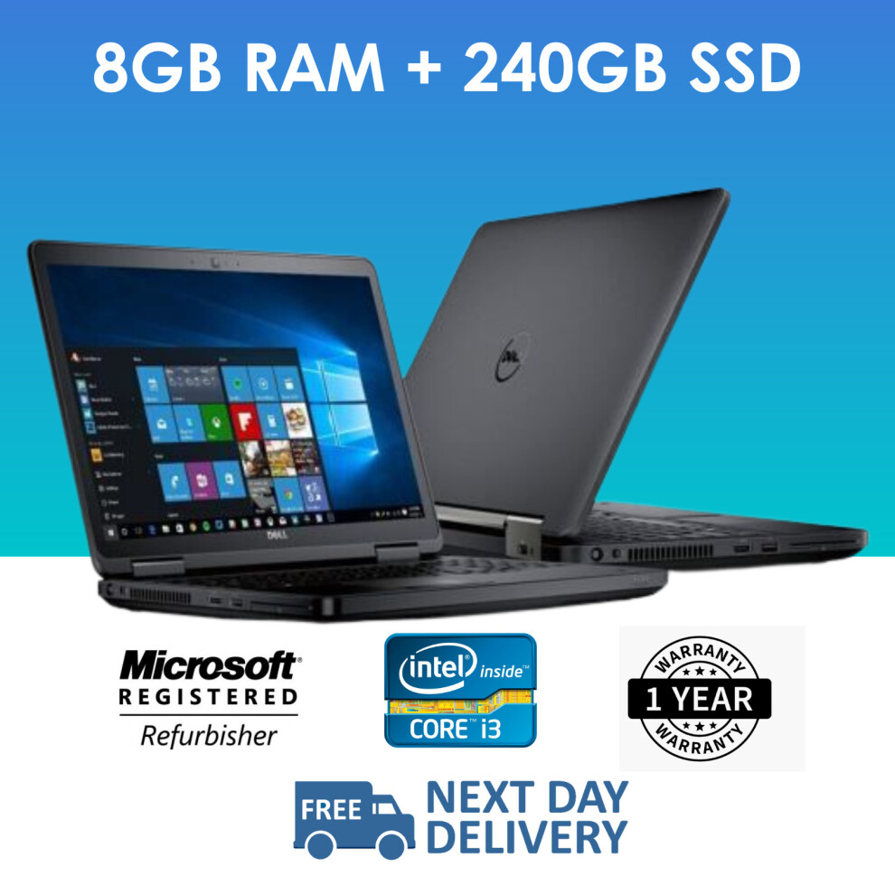 Fast Intel Core I3 Windows 10 8Gb Ram 240Gb Ssd Wi-Fi Laptop 5056451723468