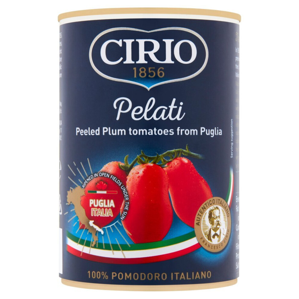Cirio Peeled Plum Tomatoes 400G - 12-Pack - 100% Italian Pomodoro, Sun-Ripened In Puglia
