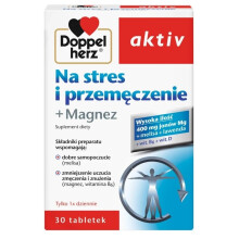 DOPPELHERZ AKTIV For Stress & Fatigue Na Stres i przemęczenie Magnesium-30tablet