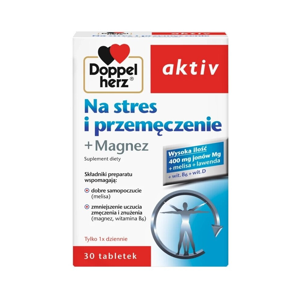 DOPPELHERZ AKTIV For Stress & Fatigue Na Stres i przemÄczenie Magnesium-30tablet