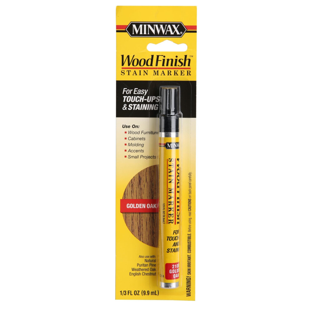 Minwax Wood Finish Stain Marker (Golden Oak, 9.9 ml) |Easy Touch-Up for Scratches & Imperfections, Quick-Drying, Perfect for Wood Furniture & Cabinets