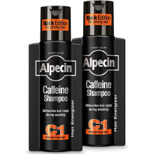 Alpecin Black Mens Shampoo with new Fragrance 2x 250ml | Hair Growth Shampoo | Men Shampoo for Natural Strong Hair | Hair Care for Men Made in Germany
