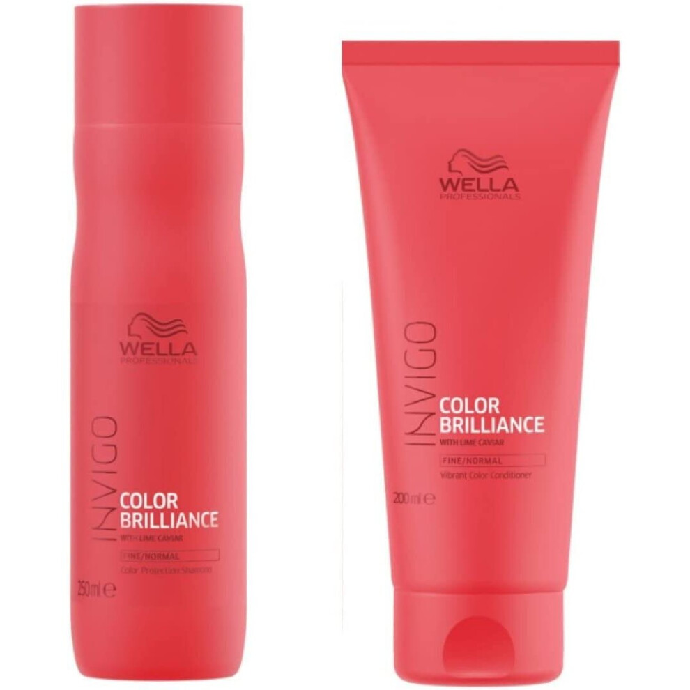 Wella INVIGO Color Brilliance Color Protection Fine/Normal Shampoo 250ml and Vibrant Color Conditioner 200ml