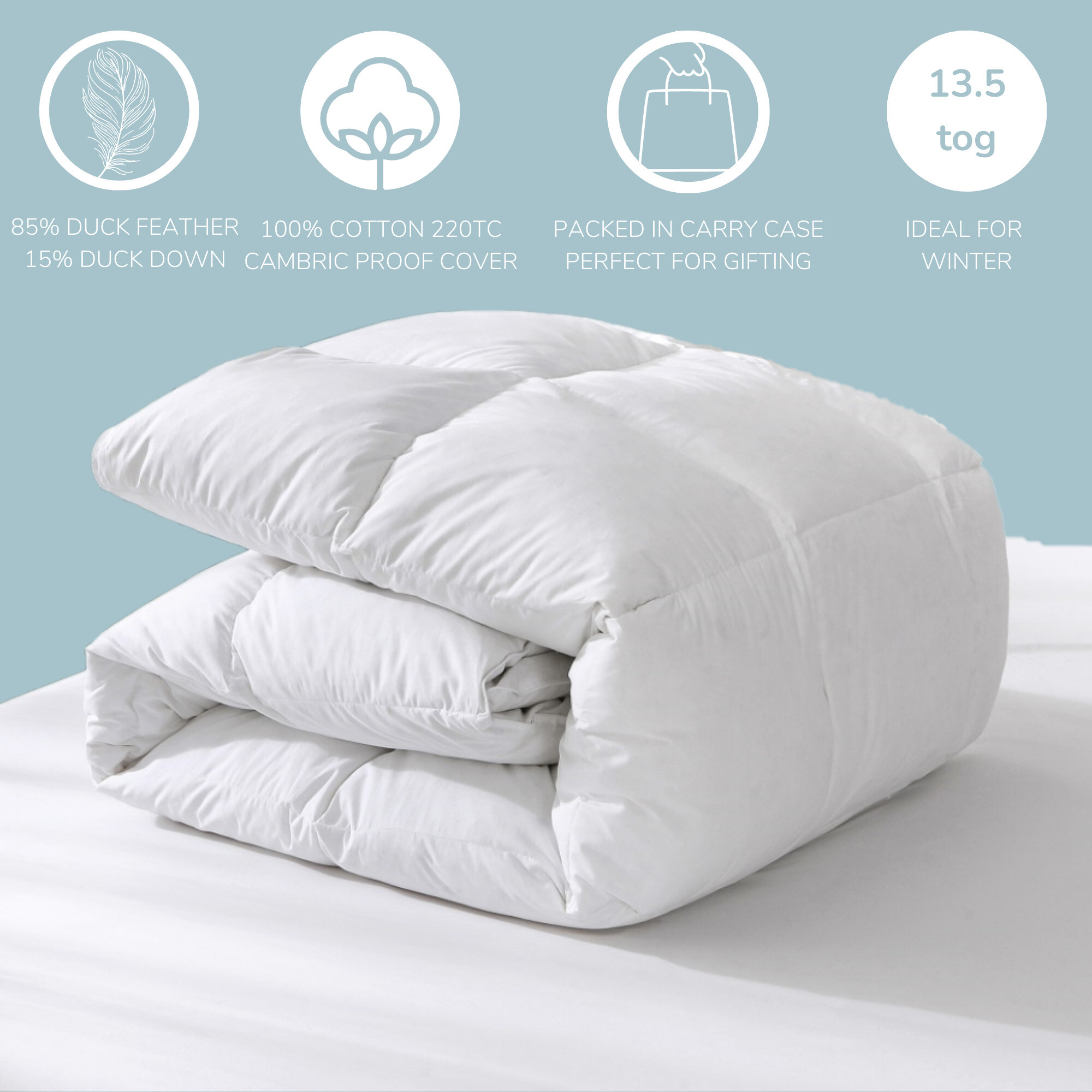 Duck Feather And Down Duvet Quilt Hotel Quality 10.5 Tog Or 13.5 Tog 