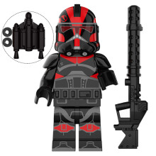 (Clone Trooper Heavy Gun Red/Black) Star Wars Custom Mini Figures Fit Lego Sets