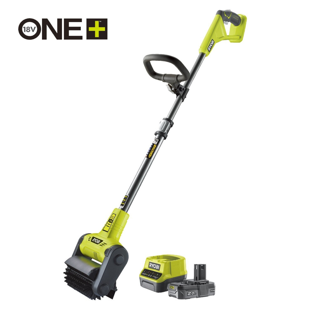 Ryobi RY18PCB-120 18V ONE+ Cordless Patio Cleaner with Scrubbing Brush — Telescoping Upright Cleaning, Tool-Free Brush Change