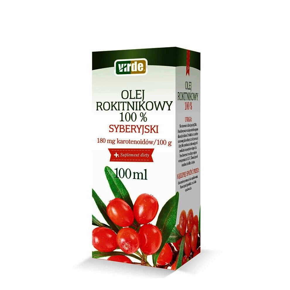 VIRDE Sea Buckthorn Oil 100%Siberian Olej Rokitnikowy 100%Syberyjski-100ml