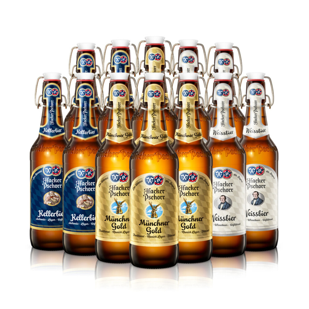 Hacker Pschorr Mixed Case Weissbier, Kellerbier & Gold Pack (12 Pack)