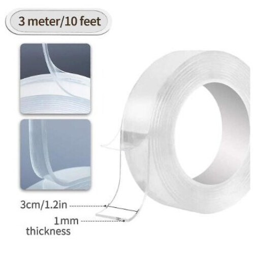 Nano tape Reusable multi-purpose Double-sided transparent 1