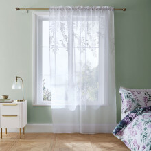 (55 x 54 Inch) Catherine Lansfield Wisteria Floral Slot Top Curtain Panel