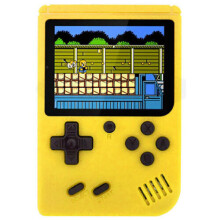 (Yellow) Classic Game Built-in 500 Handheld Retro Video Game Console Kids Gift