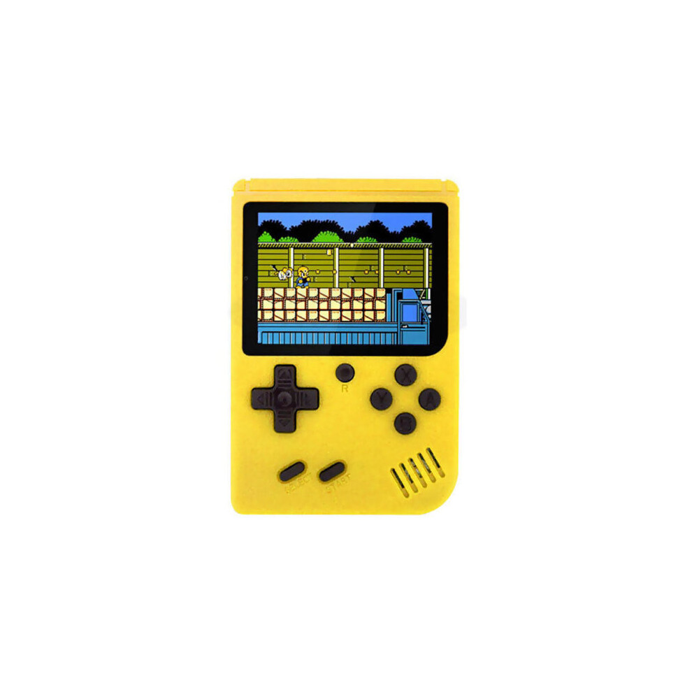 (Yellow) Classic Game Built-in 500 Handheld Retro Video Game Console Kids Gift