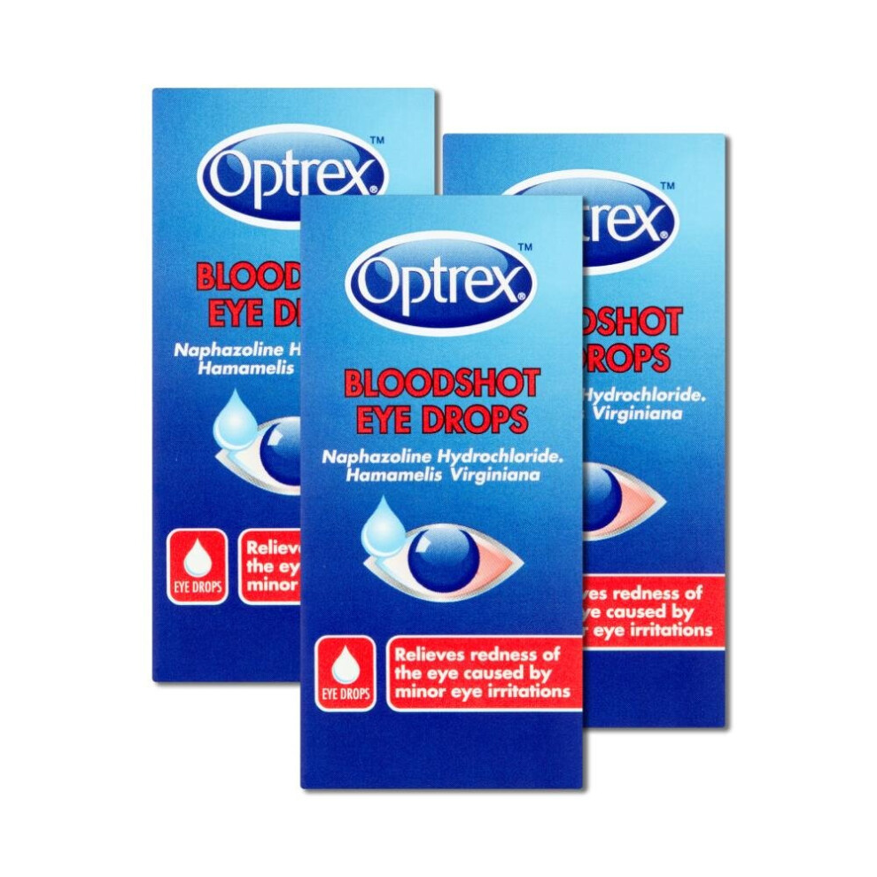 3x Optrex Red Eyes Drop Irritation Relief Restore Blood Flow Reduce Redness 10ml