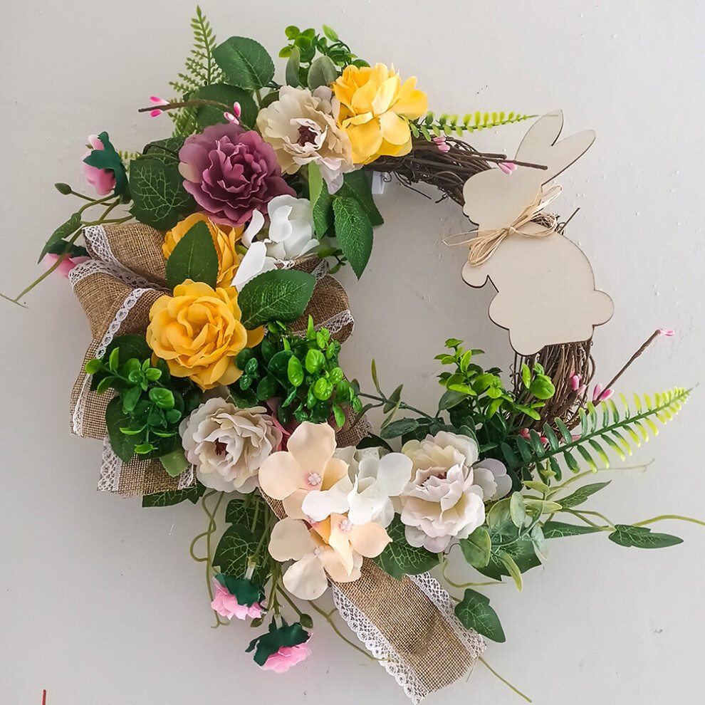 Easter Bunny Wreath Home Simulation Plant Rattan Wreath Garland Party Decorations-image-OPC-PBCJ7VB-NEW