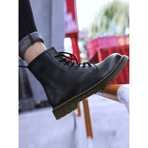 40 Black Fashion Women s Motorcycle Boots Leather Retro Ankle Boots Shoes on OnBuy