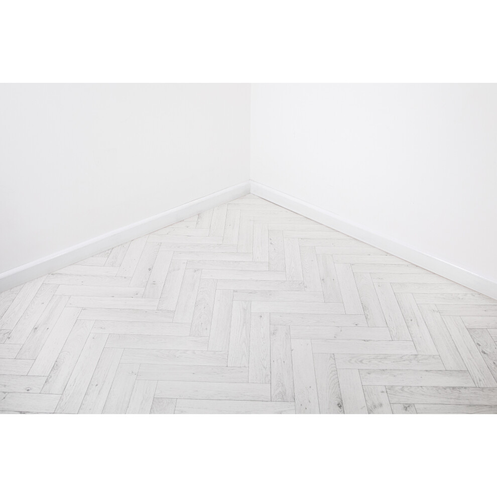 (White Oak Parquet, 3m x 2m Width) Parquet Style Vinyl Lino Flooring Roll 2m & 4m Width