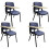 (PU Blue with Tablet, 4) Reception chair 1