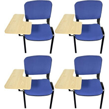 (Blue with Tablet, 4) Reception chair