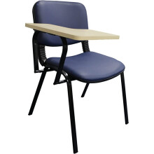 (PU Blue with Tablet, 1) Reception chair