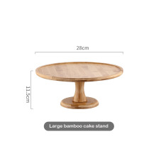 ( 4) Ceramic Wooden Bottom High Foot Cake Plate Glass Cover Tray European Fruit Plate With Lid Cake Stand